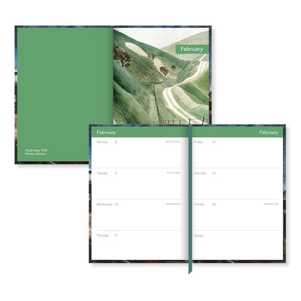 2027 A5 Desk Diary - Week to View - V&A Museum - British Scenes - Eric Ravilious Design