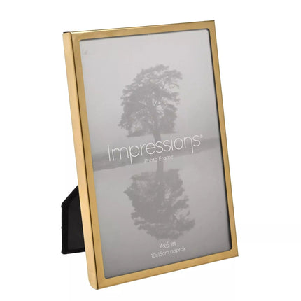 Widdop & Co. Gold Photo Frame 10x15cm - Freestanding Portrait or Landscape Frame - Impressions Range - Elegant Home Décor or Gift Idea