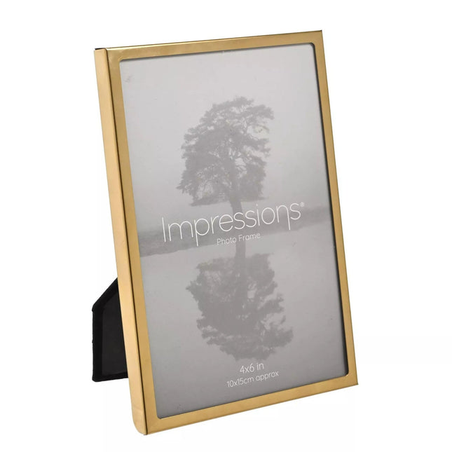 Widdop & Co. Gold Photo Frame 10x15cm - Freestanding Portrait or Landscape Frame - Impressions Range - Elegant Home Décor or Gift Idea