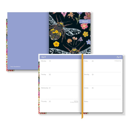 2027 A6 Diary - Week to View Compact Pocket Diary - UK Planner with Ribbon Bookmark - V&A Design