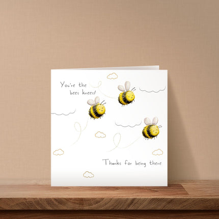Thank You Card - Cute Bee Design - 'You're the Bees Knees!' - Premium Thank You Greeting Card with Envelope for Someone Special