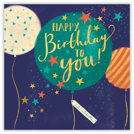 Birthday Card for Men or Boys - Modern Balloon Design - Birthday Greeting Card