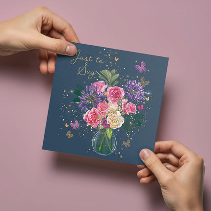 Blank Notecards for Women Pack of 6 - Pretty Floral Butterflies Design - Premium Greeting Cards Multipack with Envelopes - Suitable for Birthday, Thank You & Other Occasions