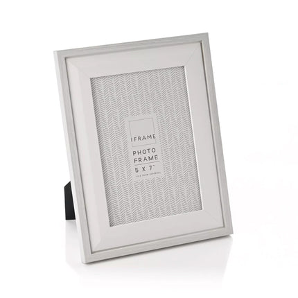 Widdop and Co Photo Frame 5x7 Inch, White & Grey Two Tone Design