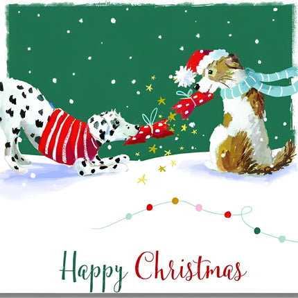 Charity Christmas Cards Pack of 6 - Charity Christmas Cards with Christmas Cracker Dogs Design - Eco-Friendly Xmas Cards Multipack with Envelopes