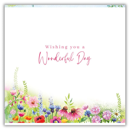 Pop Up Birthday Card for Her - Colourful Floral Garden and Birds Design - 3D Fold-Out Design - Happy Birthday Card for Mum, Sister, Friend or Female Family Member - Embossed Foil Finish
