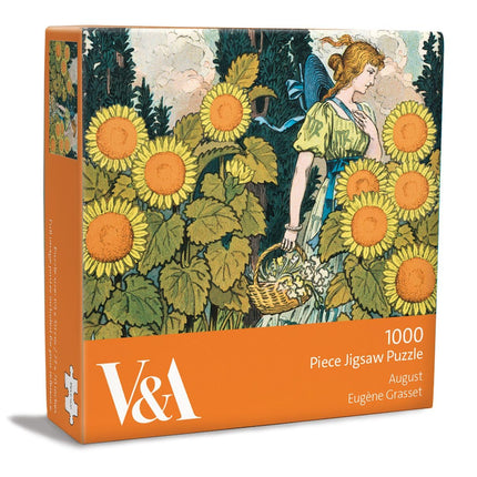 Classic Painting Jigsaw Puzzle - 1000 Piece Puzzles for Adults - Beautiful 'August' Sunflowers Design by Eugene Grasset - Gift for Art Lovers