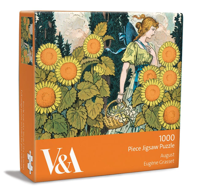 Classic Painting Jigsaw Puzzle - 1000 Piece Puzzles for Adults - Beautiful 'August' Sunflowers Design by Eugene Grasset - Gift for Art Lovers