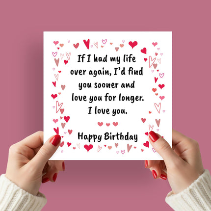 Birthday Card for The One I Love - Romantic Love Hearts Design - Premium Greeting Card with Envelope for Husband, Wife, Boyfriend, Girlfriend or Partner - Eco-Friendly & Recyclable