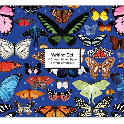 Writing Paper Set - Butterflies by Mary Katrantzou - 10 Sheets with Envelopes - Stylish Stationery