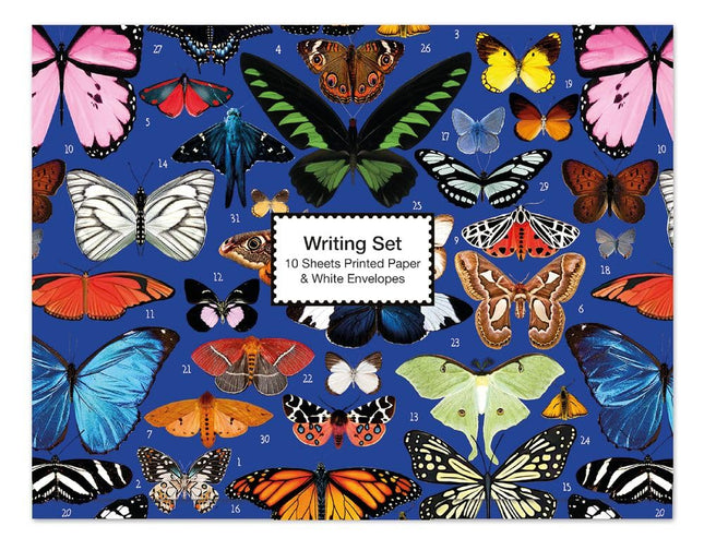 Writing Paper Set - Butterflies by Mary Katrantzou - 10 Sheets with Envelopes - Stylish Stationery
