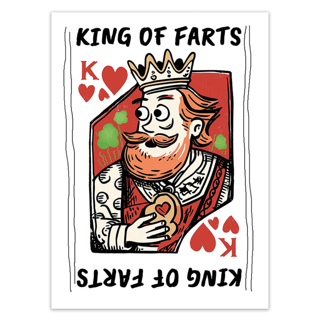 Funny Birthday Card for Men – King of Farts Joke – Premium Greeting Card with Envelope – For Dad, Brother, Husband, Friend – Suitable for Birthday, Father’s Day & Other Occasions