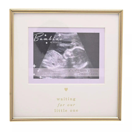 Widdop & Co. Baby Scan Photo Frame - Baby's Ultrasound Gold Picture Frame - Pregnancy Announcement & Baby Shower Idea - Keepsake Frame for Expecting Parents - “Waiting for You”
