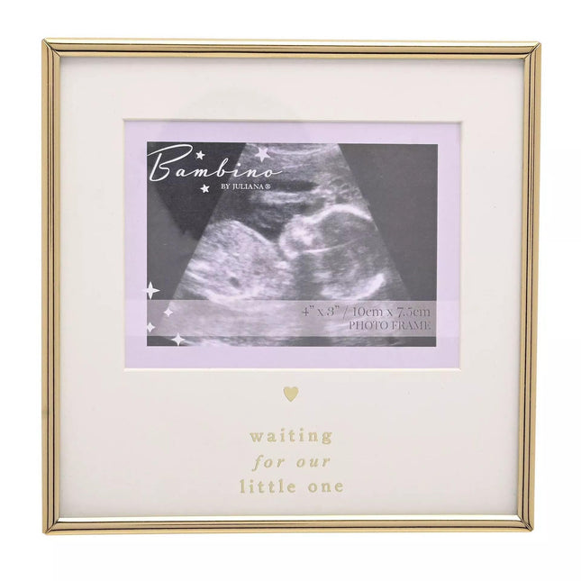 Widdop & Co. Baby Scan Photo Frame - Baby's Ultrasound Gold Picture Frame - Pregnancy Announcement & Baby Shower Idea - Keepsake Frame for Expecting Parents - “Waiting for You”