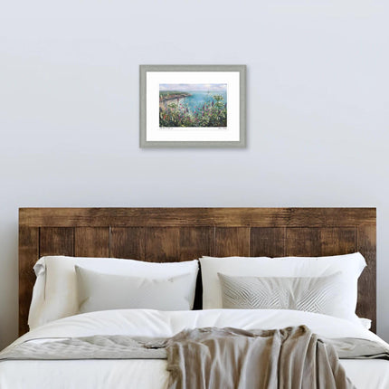Seaside Framed Print Wall Art - Scenic Coastal Themed Home Decor - Marie Mills Artwork - Ready to Hang 'Take Me To The Sea' Painting - 45 x 35cm