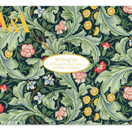 Writing Paper Set - Leicester Wallpaper by J.H. Dearle - 10 Sheets with Envelopes - Stylish Stationery