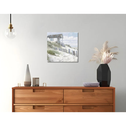 Coastal Scene Canvas Print - Pathway to the Beach I Painting by Richard Macneil - Contemporary Seaside Themed Artwork - 40 x 40cm