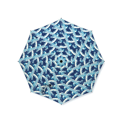 Umbrella & Matching Sleeve with Zip - Katsushika Hokusai 'The Great Wave' Design - Lightweight & Reinforced