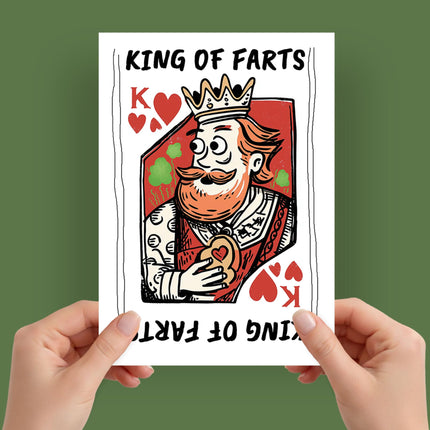 Funny Birthday Card for Men – King of Farts Joke – Premium Greeting Card with Envelope – For Dad, Brother, Husband, Friend – Suitable for Birthday, Father’s Day & Other Occasions