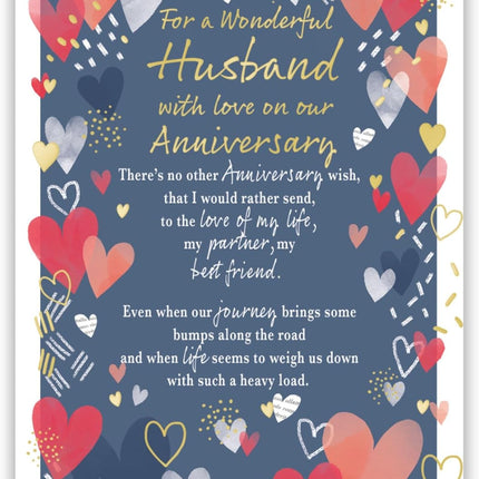 Anniversary Card for Husband – Wonderful Husband Design