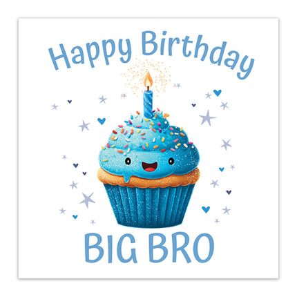 Birthday Card for Big Brother - Fun Cake Design - Premium Greeting Card with Envelope for Big Bro - Eco-Friendly & Recyclable