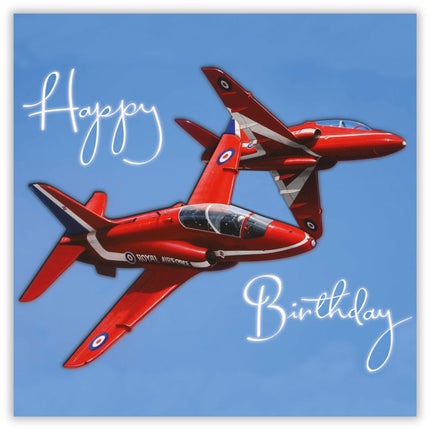 Red Arrows Birthday Card for Men - Aerobatic Display Design - RAF Birthday Greeting Card