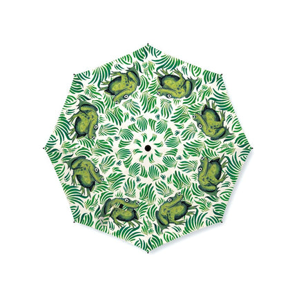 Umbrella & Matching Sleeve with Zip - William De Morgan 'Stork and Frog' Design - Lightweight & Reinforced