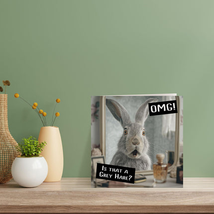 Funny Birthday Card for Men or Women - Amusing Grey Hare Old Age Joke - Premium Greeting Card with Envelope - Eco-Friendly & Recyclable