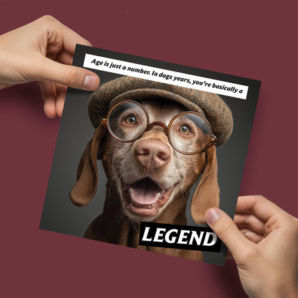 Funny Birthday Card for Men - Amusing Dog Years Joke for Dog Lovers - Premium Greeting Card with Envelope - Eco-Friendly & Recyclable