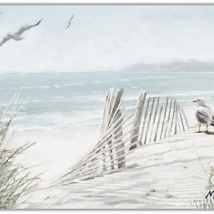 Seascape Canvas Print Wall Art - Nautical Themed Home Decor - Richard Macneil Artwork - Ready to Hang 'Coastal Dunes' Painting - 30 x 40cm