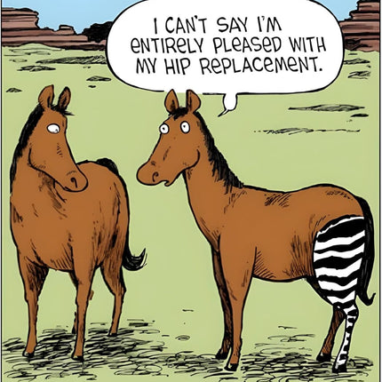 Get Well Soon Card – Funny Zebra Hip Replacement Design