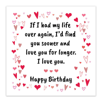 Birthday Card for The One I Love - Romantic Love Hearts Design - Premium Greeting Card with Envelope for Husband, Wife, Boyfriend, Girlfriend or Partner - Eco-Friendly & Recyclable