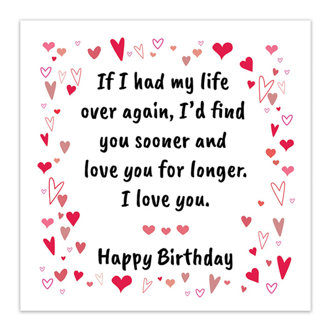Birthday Card for The One I Love - Romantic Love Hearts Design - Premium Greeting Card with Envelope for Husband, Wife, Boyfriend, Girlfriend or Partner - Eco-Friendly & Recyclable