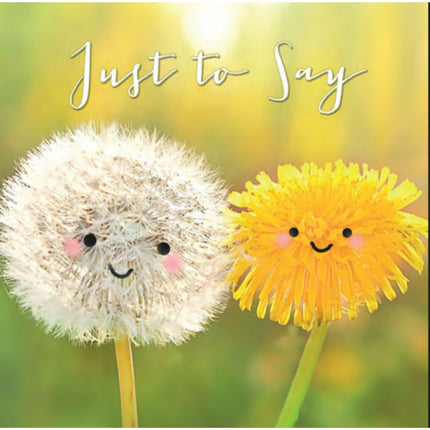Blank Notecards Pack of 6 - Amusing Dandelion Flower Design - Blank Greeting Cards with Envelopes - 'Just to Say'