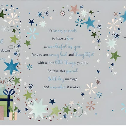Birthday Card for Son – Modern Design & Sentimental Verse