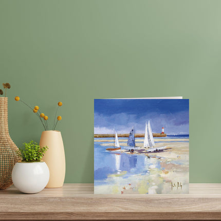 Blank Greeting Card - Sailing Boats at Berwick Upon Tweed, Eco-Friendly & Made in the UK
