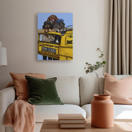 Funny Dogs Canvas Wall Art - 'Only Fools' by Craig Kenny - Dog Themed Artwork - Ready to Hang Home Décor - 30cm x 40cm