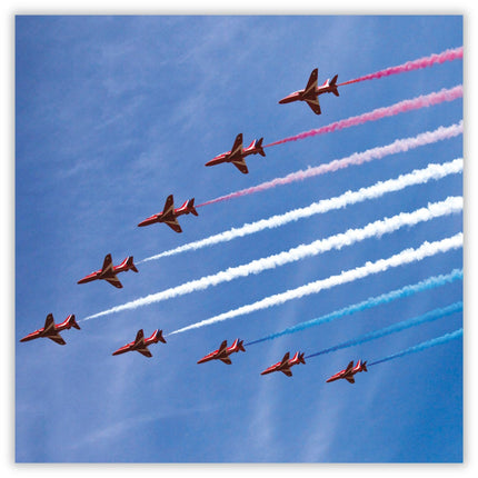 Red Arrows Birthday Card for Men - Full Squadron Design - RAF Birthday Greeting Card