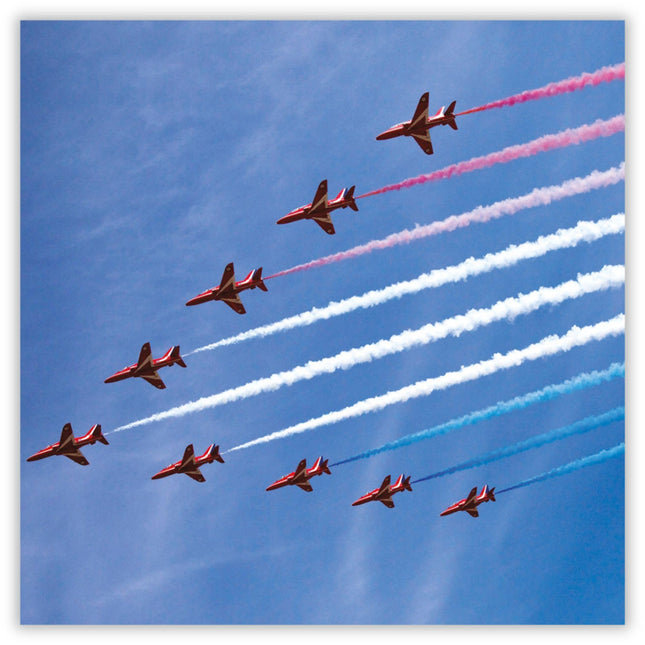 Red Arrows Birthday Card for Men - Full Squadron Design - RAF Birthday Greeting Card