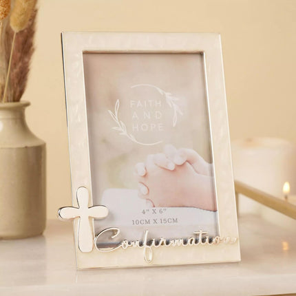 Widdop & Co. Confirmation Day 6x4'' Photo Frame - Religious Keepsake Silver Plated Picture Frame - Confirmation & Religious Gift for Boys and Girls