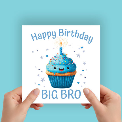 Birthday Card for Big Brother - Fun Cake Design - Premium Greeting Card with Envelope for Big Bro - Eco-Friendly & Recyclable