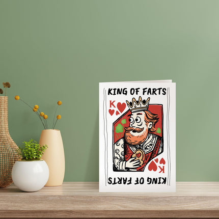Funny Birthday Card for Men – King of Farts Joke – Premium Greeting Card with Envelope – For Dad, Brother, Husband, Friend – Suitable for Birthday, Father’s Day & Other Occasions