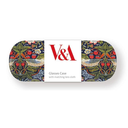 Hard Shell Glasses Case - William Morris Strawberry Thief Design - Luxury Reading Accessory