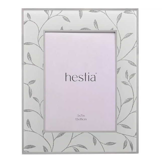Widdop & Co. Photo Frame 5x7 Inch, Glitter Leaf Design