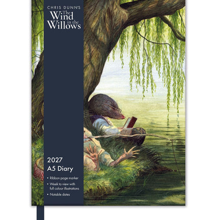 2027 A5 Desk Diary - Week to View - Wind in the Willows by Chris Dunn