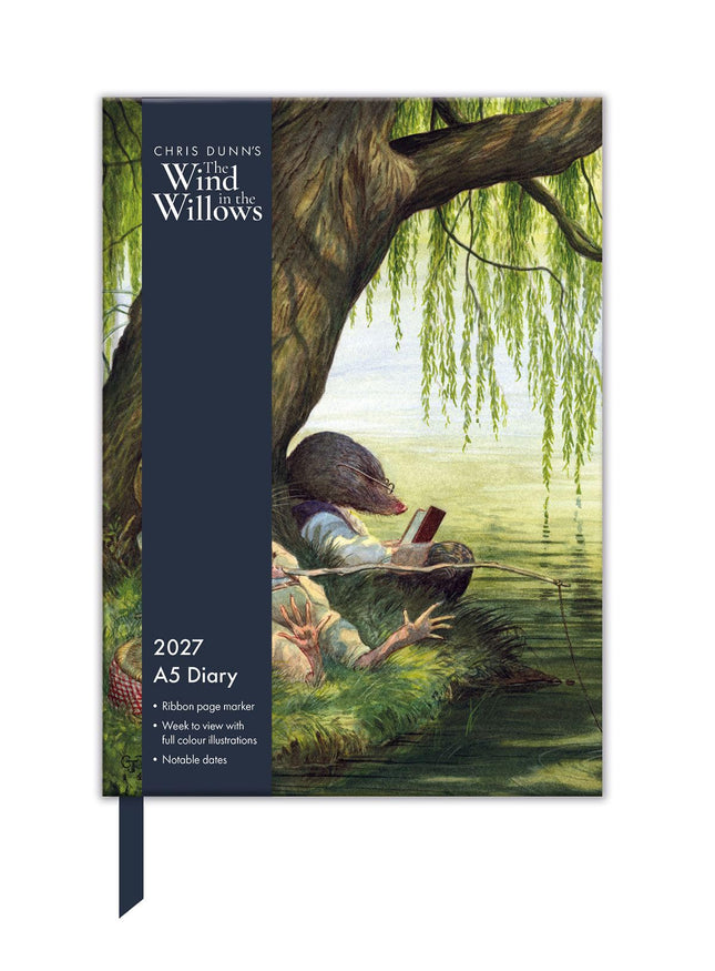 2027 A5 Desk Diary - Week to View - Wind in the Willows by Chris Dunn