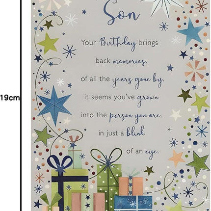 Birthday Card for Son – Modern Design & Sentimental Verse