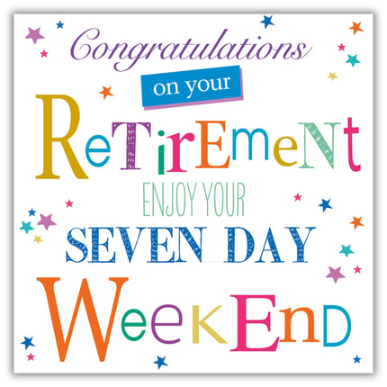 Retirement Card - Vibrant Star Design - Retirement Congratulations Card