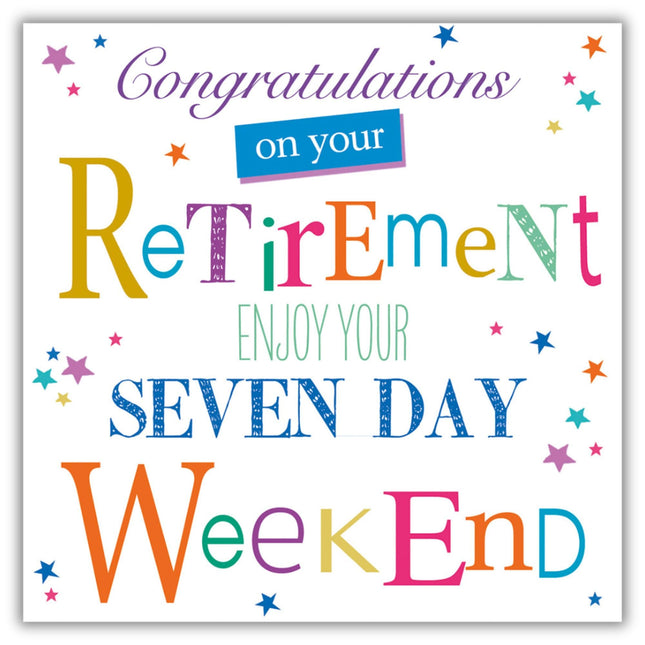 Retirement Card - Vibrant Star Design - Retirement Congratulations Card