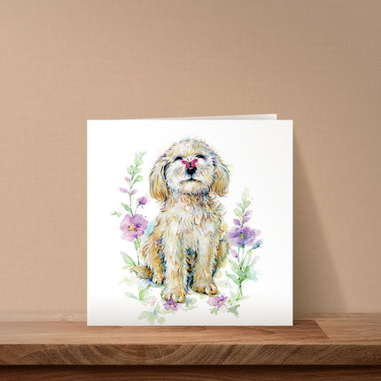 Blank Notecards Pack of 6 - Cute Dog & Flowers Design - Premium Greeting Cards Multipack with Envelopes - Suitable for Birthdays & Other Occasions